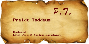 Preidt Taddeus névjegykártya